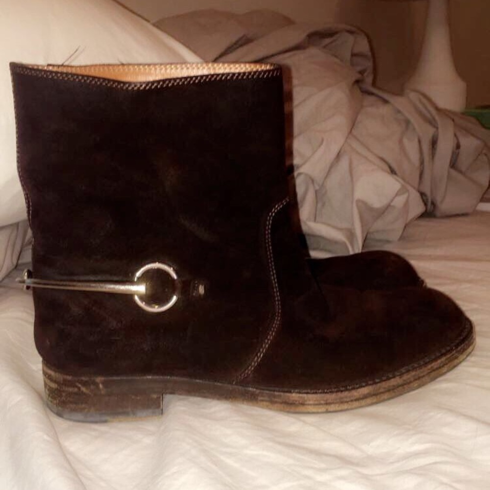 Brown Gucci Ankle Boots with Horsebit - Picture 1 of 3